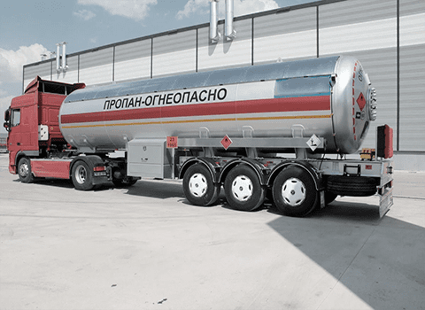 Tanker truck for gases