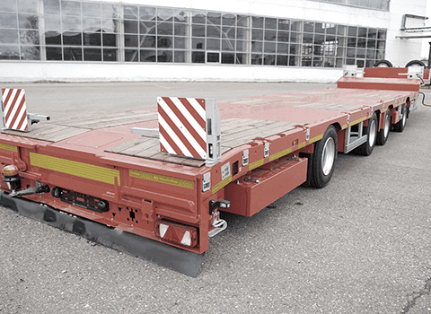 Trawl low loader semi-trailer extendable